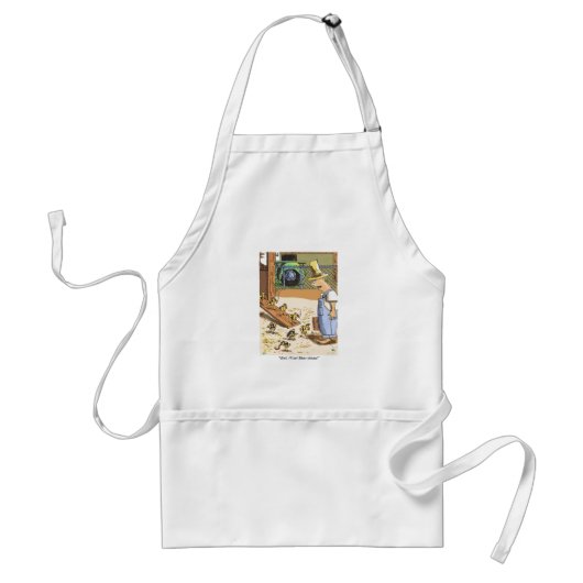 Biker Chicken white standard chef apron Standaard Schort (Voorkant)