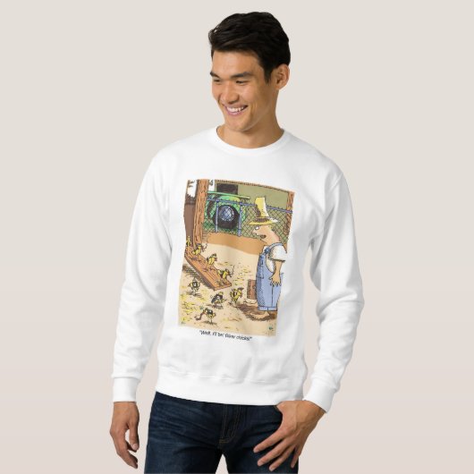 Biker Chicken white sweatshirt (Voorkant volledig)