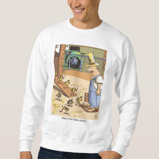 Biker Chicken white sweatshirt (Voorkant)