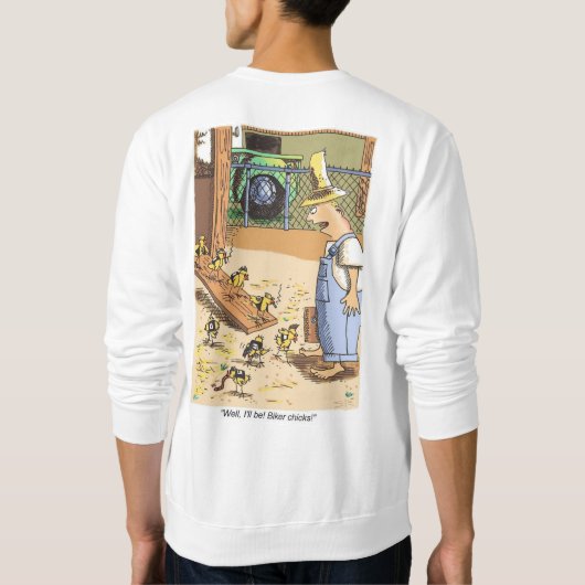 Biker Chicken white sweatshirt back (Achterkant)