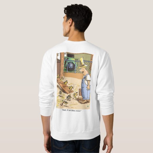 Biker Chicken white sweatshirt back (Achterkant volledig)
