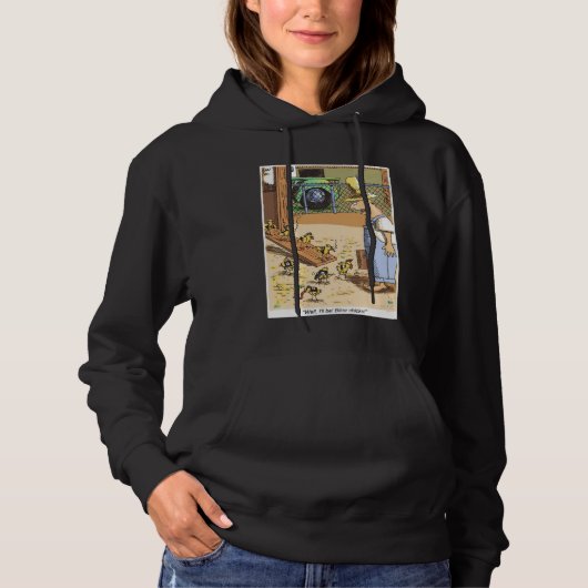 Biker Chicken women black hooded sweatshirt (Voorkant)