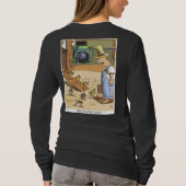 Biker Chicken women black long sleeve shirt back (Achterkant)