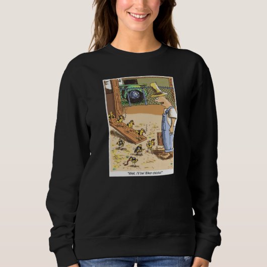 Biker Chicken women black sweatshirt (Voorkant)