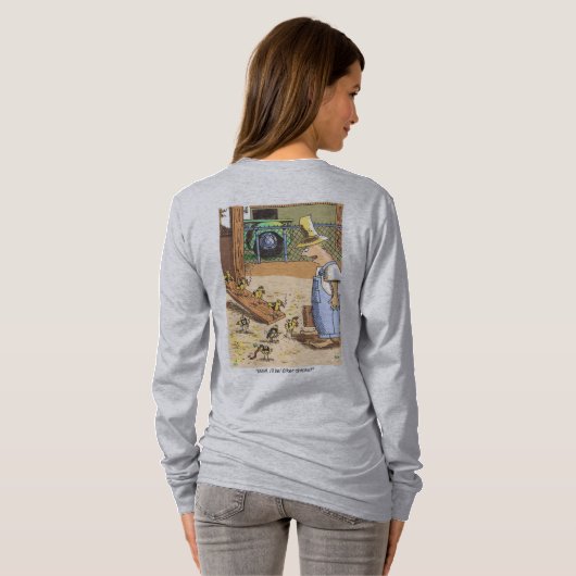 Biker Chicken women Grey long sleeve shirt back (Achterkant volledig)