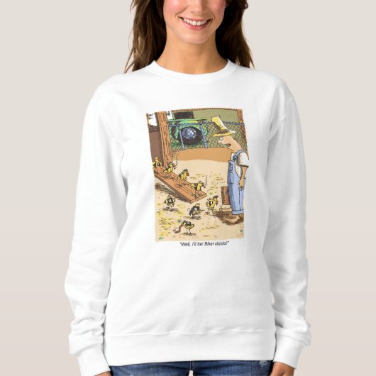 Biker Chicken women white sweatshirt (Voorkant)