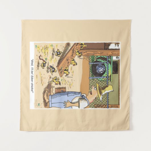 Biker Chicks khaki tapestry Wandkleed (Voorkant (horizontaal))