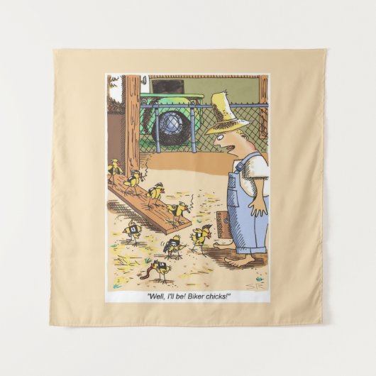 Biker Chicks khaki tapestry Wandkleed (Voorkant)