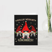 Biker Christmas Gnomes Biker Garden Christmas Gnom Kaart (Voorkant)