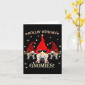 Biker Christmas Gnomes Biker Garden Christmas Gnom Kaart (Gele Bloem)