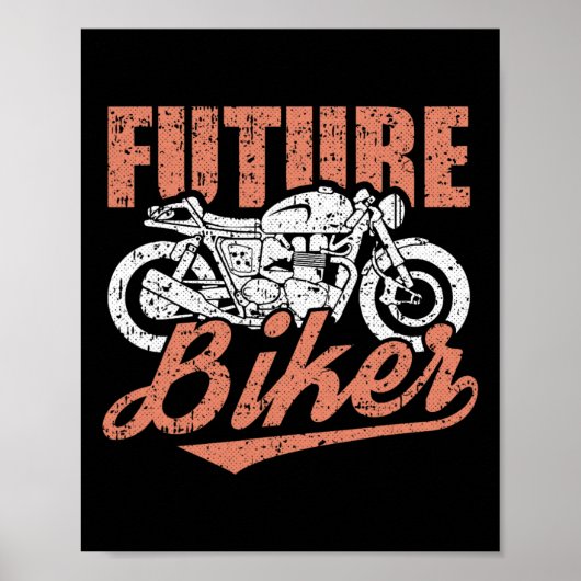 Biker Clic Motorcycle Cool Motorbike Riding Poster (Voorkant)