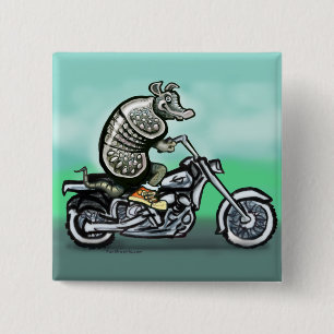 Biker Club Dillo Vierkante Button 5,1 Cm