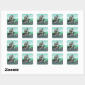 Biker Club Dillo Vierkante Sticker (Vel)