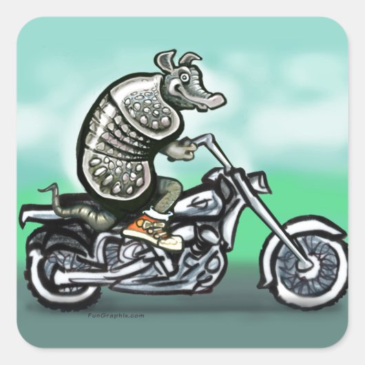 Biker Club Dillo Vierkante Sticker (Voorkant)