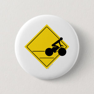 Biker Crossing Ronde Button 5,7 Cm
