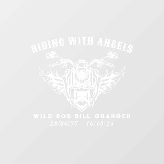 Biker Custom Memorial Decal Rijden met Engelen (Vel)