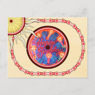 Biker Cyclist Happy Birthday Briefkaart