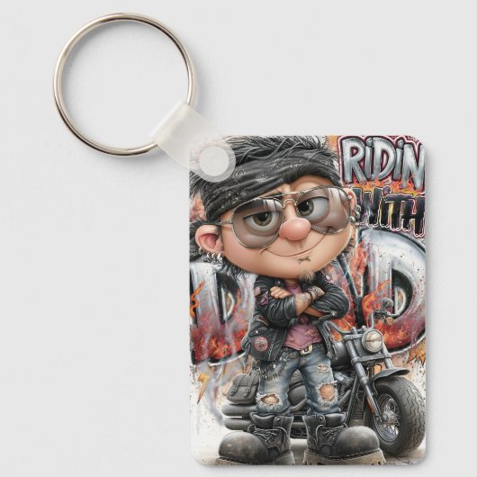 Biker Dad Chopper Sleutelhanger (Voorkant)