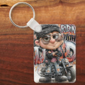 Biker Dad Chopper Sleutelhanger (Voorkant)