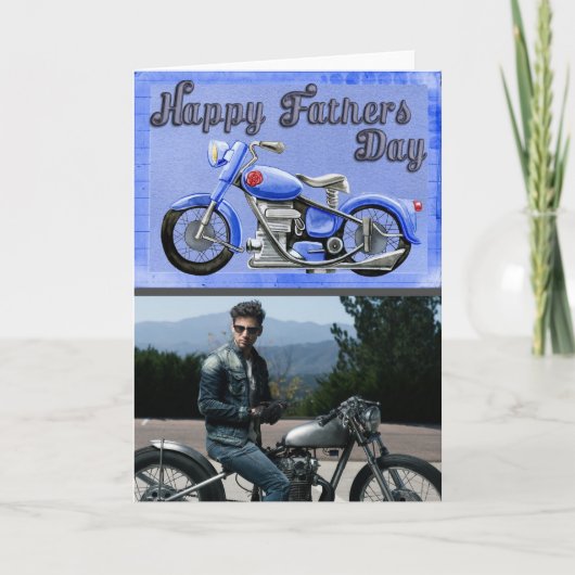 Biker Dad | Gelukkige Vaderdag foto Kaart (Voorkant)
