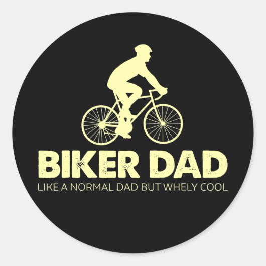 Biker Dad Like A Normal Dad Cycling Biking Ronde Sticker (Voorkant)