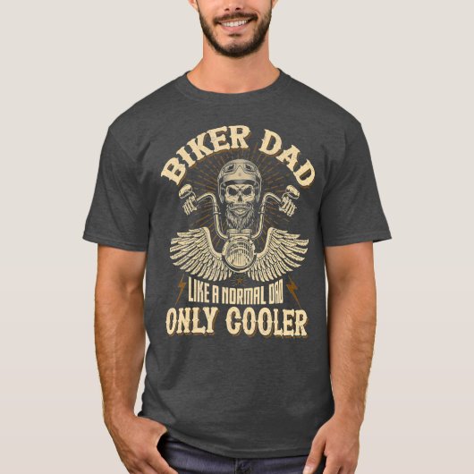 Biker Dad motor fithers Day for Funny Biker T-shirt (Voorkant)