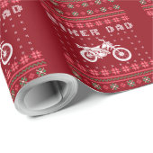Biker Dad  Motorbike Ugly kerstSweater Cadeaupapier (Rol Hoek)