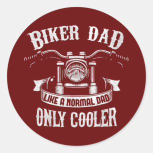 Biker Dad Motorcycle Vaderdag Design voor motorfie Ronde Sticker