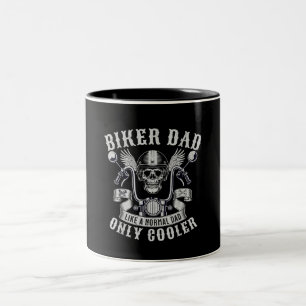 Biker Dad Motorfiets Vader Ruiter Biker Vader Vade Tweekleurige Koffiemok