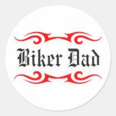 Biker Dad Ronde Sticker (Voorkant)