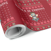 Biker die een lelijke kerstkeuker opleidt cadeaupapier (Rol Hoek)