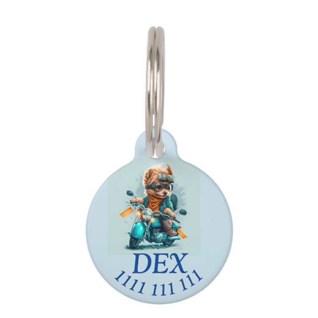 Biker doggies pet-ID-label Huisdierpenning (Voorkant)