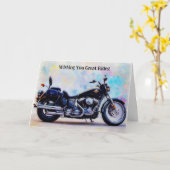 Biker Dream Motorcycle  Stijl Kunst Verjaardag Kaart (Gele Bloem)