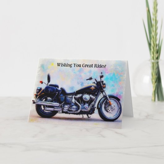 Biker Dream Motorcycle  Stijl Kunst Verjaardag Kaart (Voorkant)