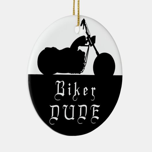 Biker DUDE Motorcycle Custom Photo Ornament (Rechts)