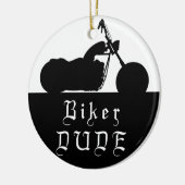 Biker DUDE Motorcycle Custom Photo Ornament (Links)