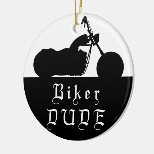 Biker DUDE Motorcycle Custom Photo Ornament (Links)