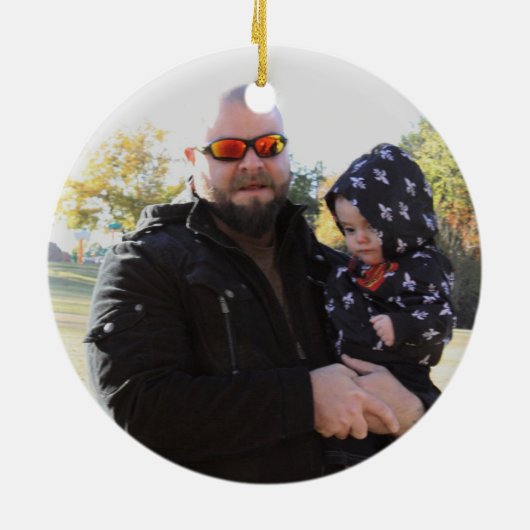 Biker DUDE Motorcycle Custom Photo Ornament (Achterkant)