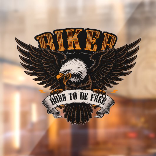Biker Eagle Born To Be Free Motorfietswinkel Raamsticker (Vel 2)