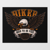 Biker Eagle Born To Be Free Motorfietswinkel Raamsticker (Vel)
