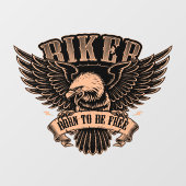 Biker Eagle Born To Be Free Motorfietswinkel Ruit Raamsticker (Vel)