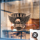 Biker Eagle Born To Be Free Motorfietswinkel Ruit Raamsticker (Cafe Raam)