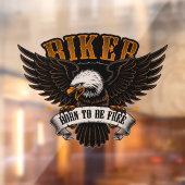 Biker Eagle Geboren als gratis motorfietswinkel Raamsticker (Vel 2)