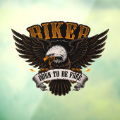 Biker Eagle Geboren als gratis motorfietswinkel Raamsticker (Vel 3)