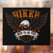 Biker Eagle Geboren als gratis motorfietswinkel Raamsticker (Vel 2)