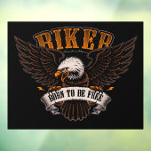Biker Eagle Geboren als gratis motorfietswinkel Raamsticker (Vel 3)