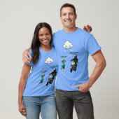 Biker en het hondenmeisje t-shirt (Unisex)