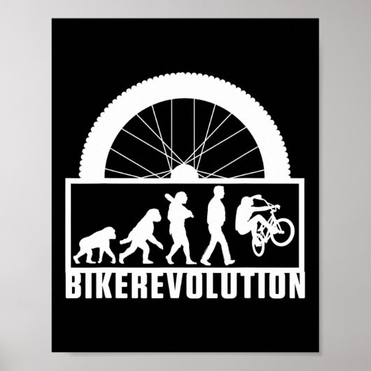 Biker Evolution Fiets Bmx Mtb Mountainbike Poster (Voorkant)