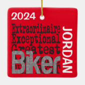 Biker Extraordinaire CUSTOM Keramisch Ornament (Achterkant)