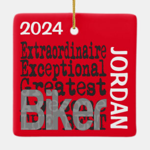 Biker Extraordinaire CUSTOM Keramisch Ornament